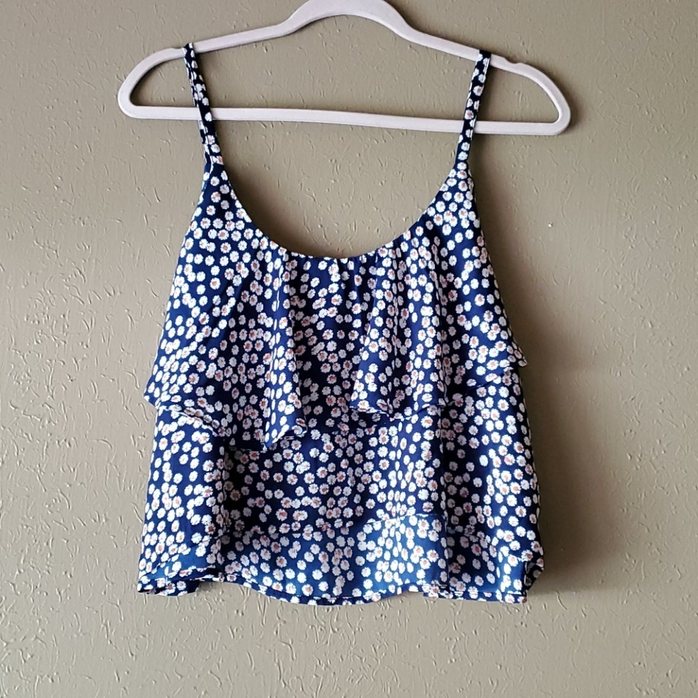 Navy floral top